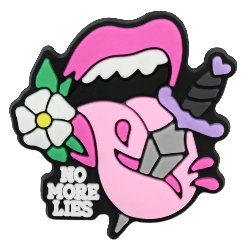 Wholesale random 100pcs Cross-border cartoon  trendy shoes and accessories PVC soft rubber detachable perforated shoes shoe flowers shoe buckles decorative buckles in stock