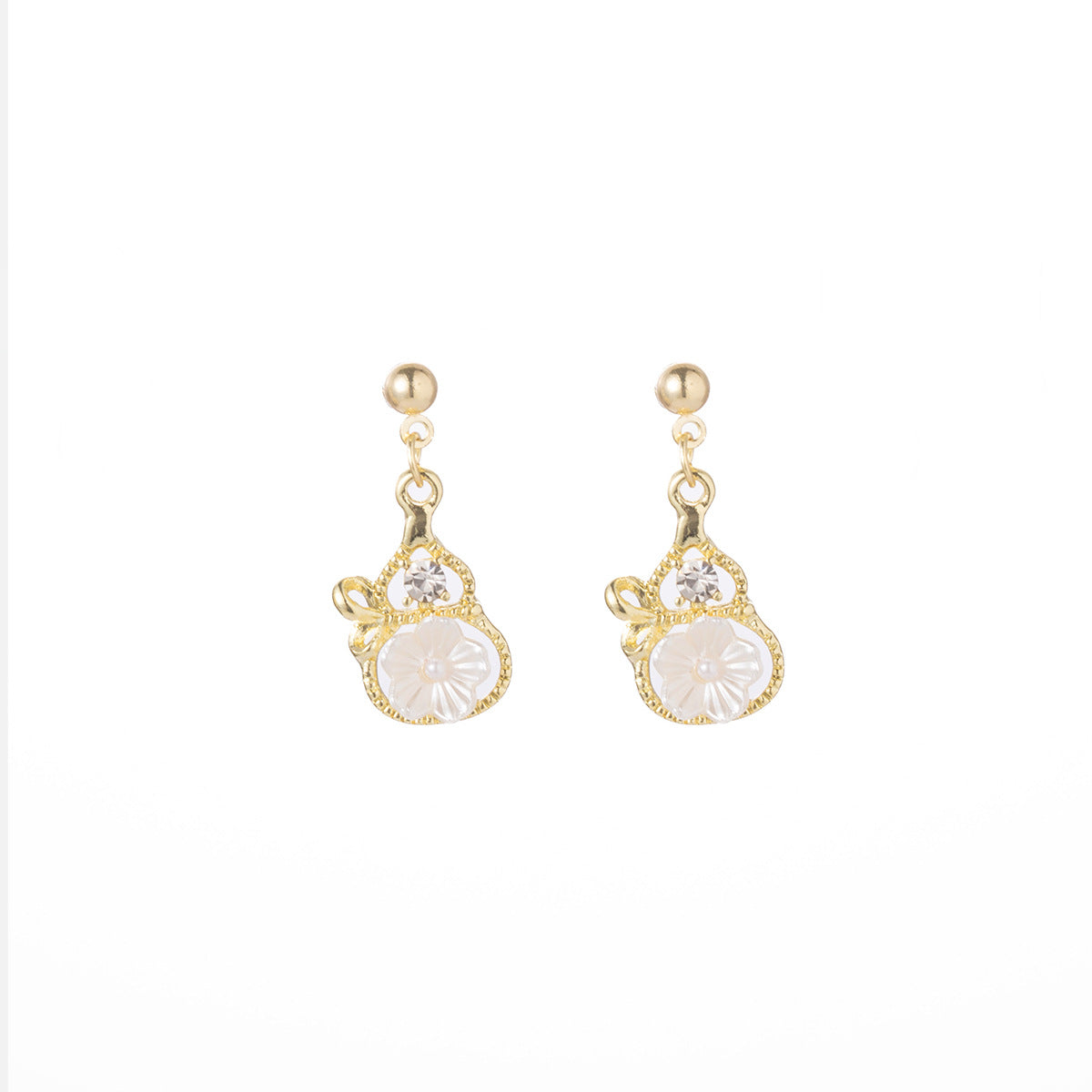 Wholesale Enamel lotus earrings