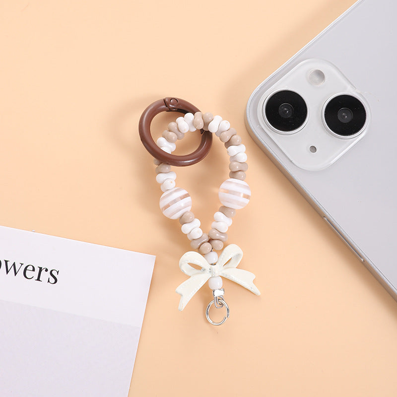 Wholesale Cartoon Bow Beaded Keychain