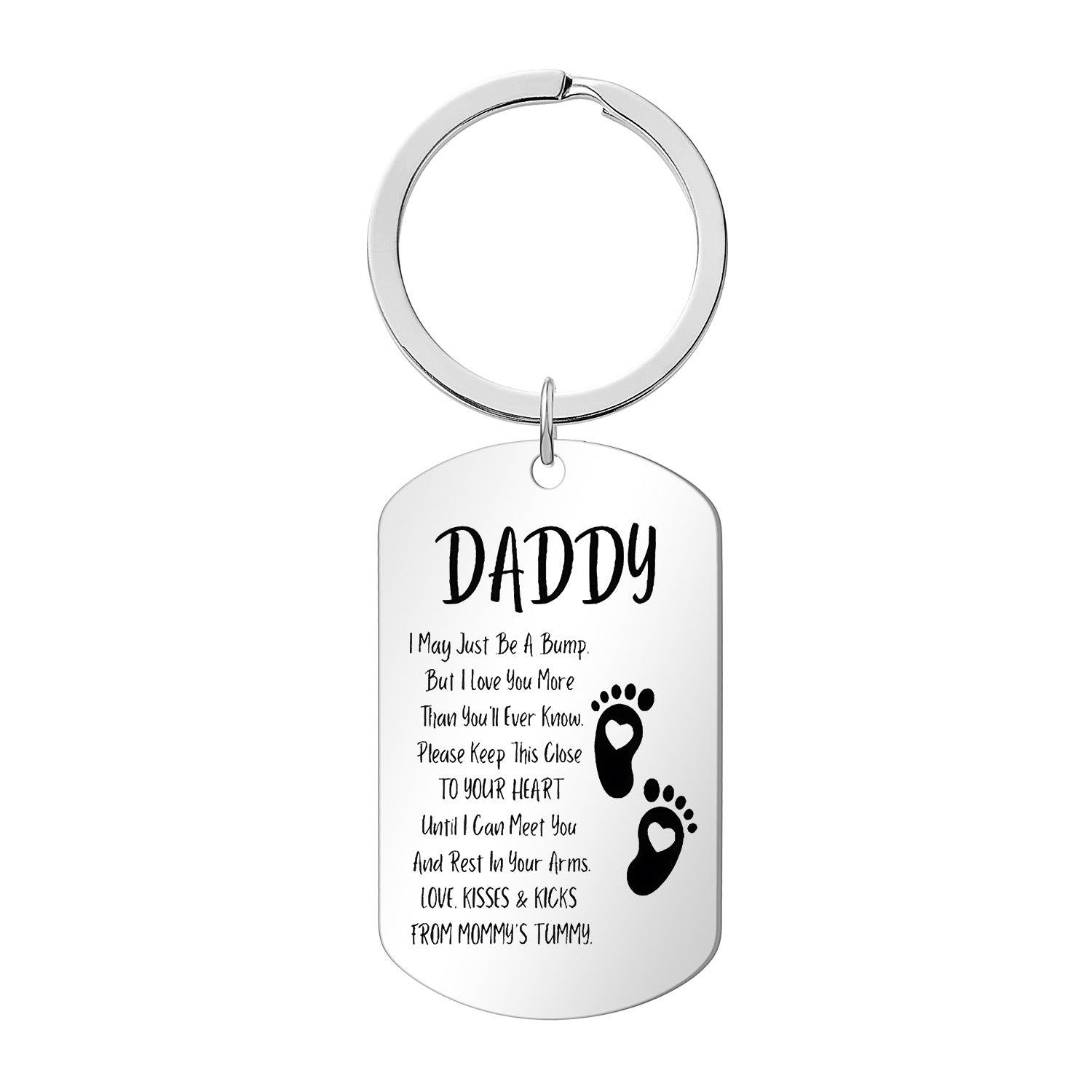 Wholesale Stainless Steel Father's Day Memorial Pendant Military Card Engraving Keychain