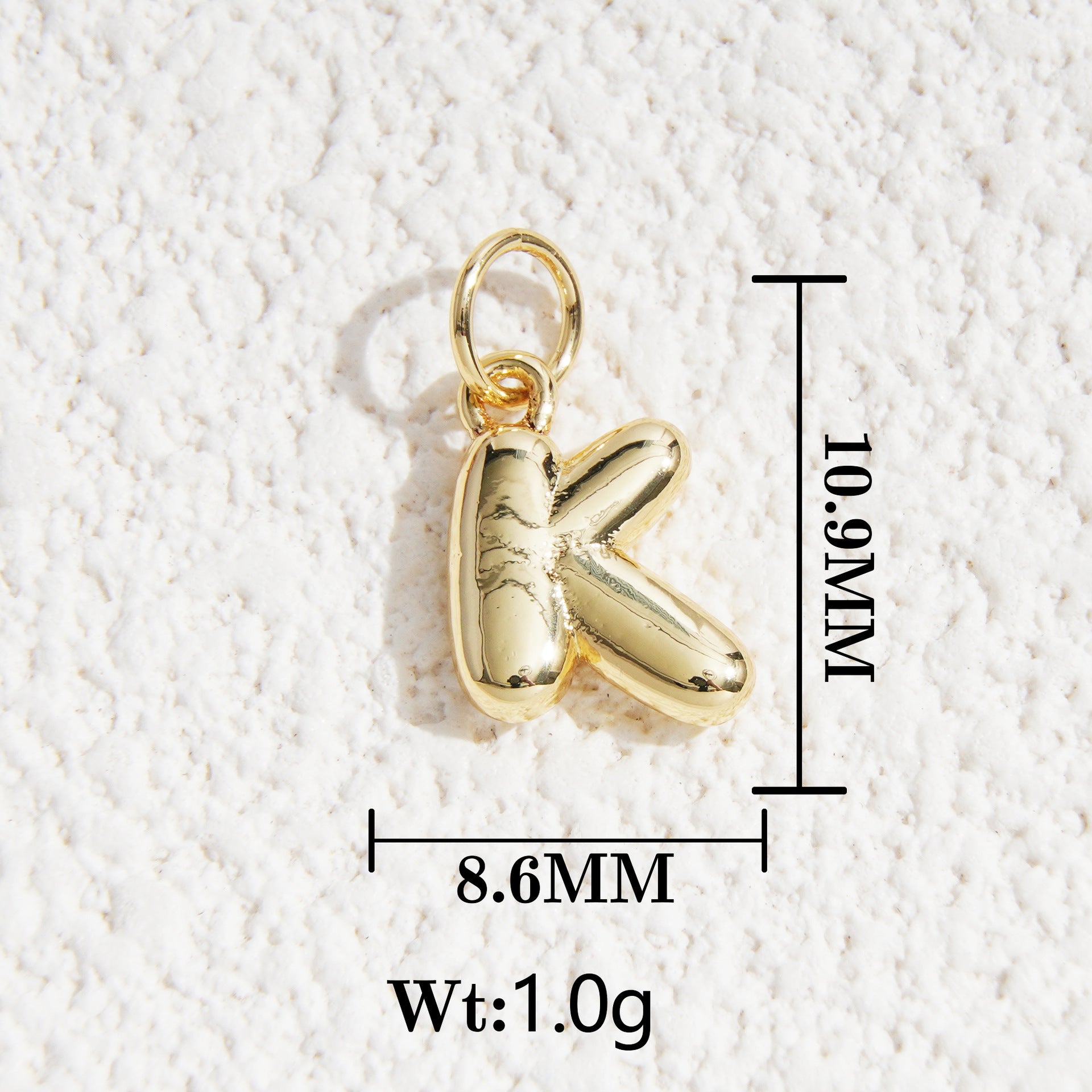 Wholesale5pcs DIY Copper Jewelry Charms— Gold-Tone Letter Series