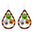 Wholesale 2 pairs/pack  Halloween Ornaments Cute Ghost Candy  Wooden Printed Earrings