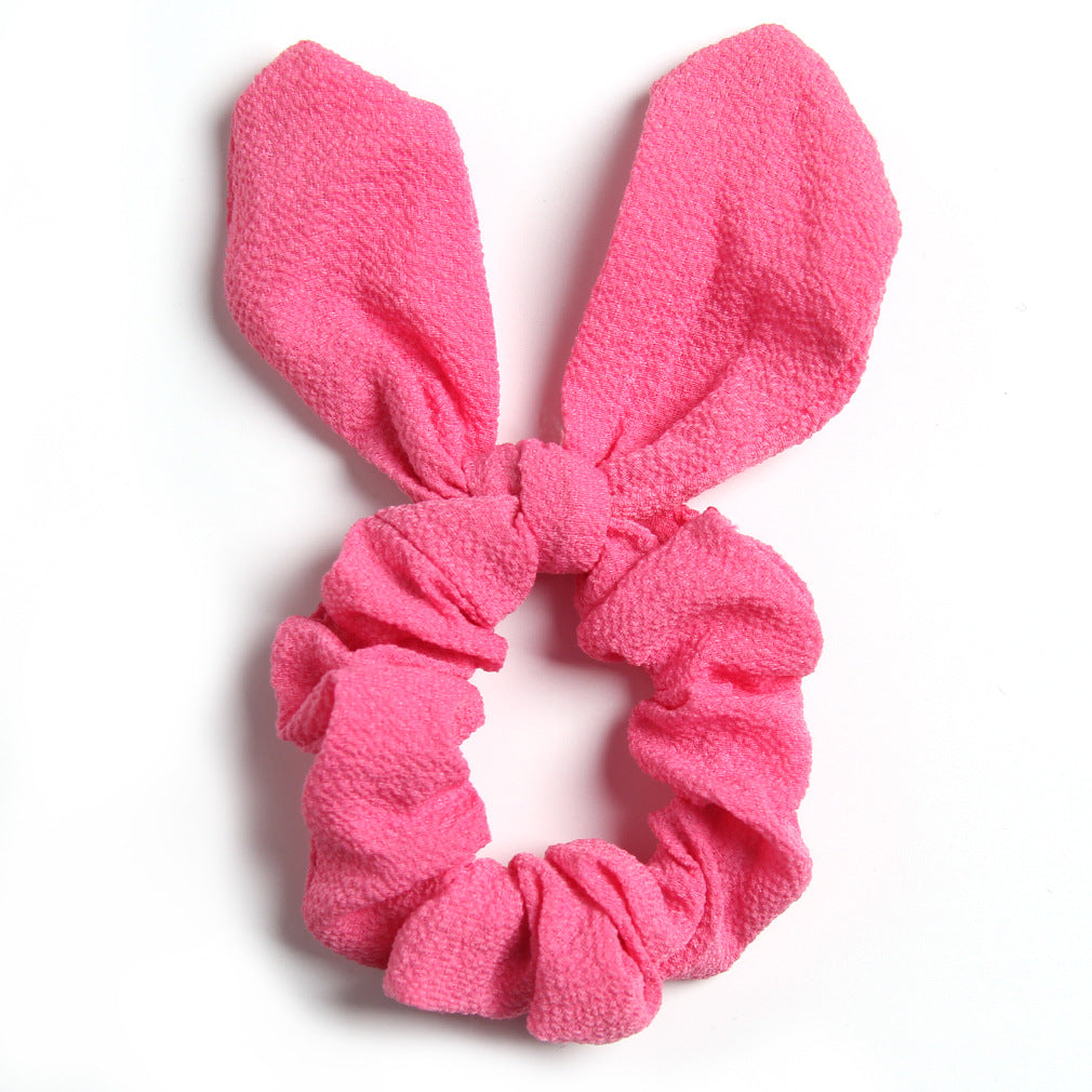 Wholesale Solid color fabric rabbit ear hair ring cute girl hair accessorie