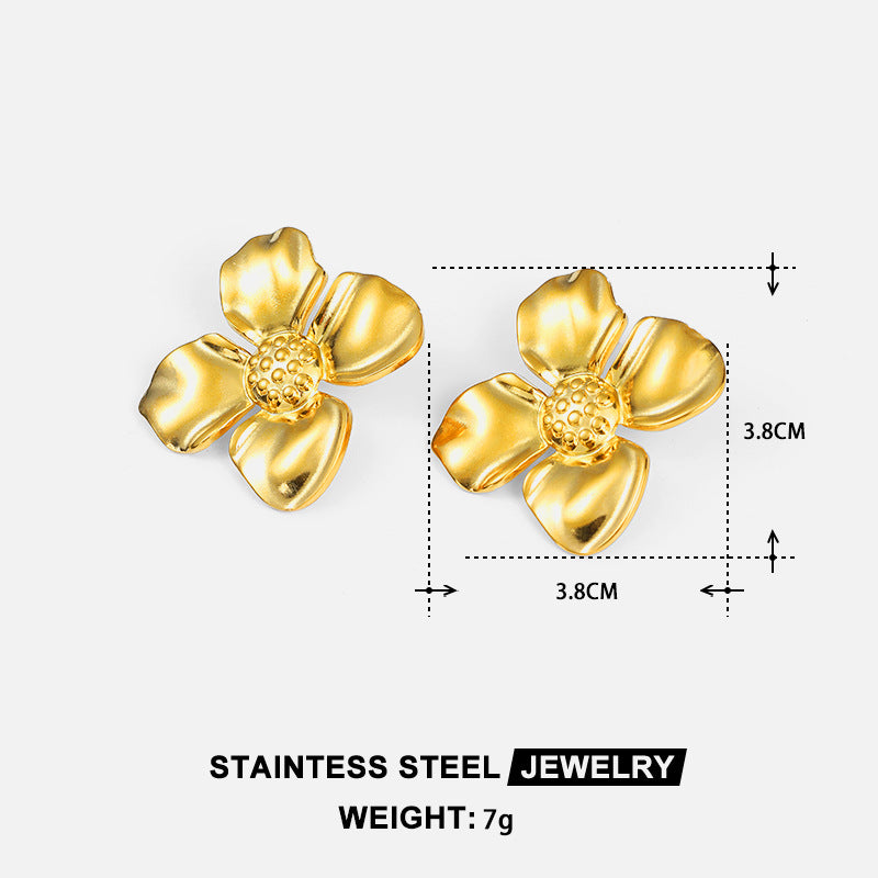 Wholesale Ocean Conch Rhinestone Pearl Earrings Stainless Steel Statement Ear Studs Fashion Accessory