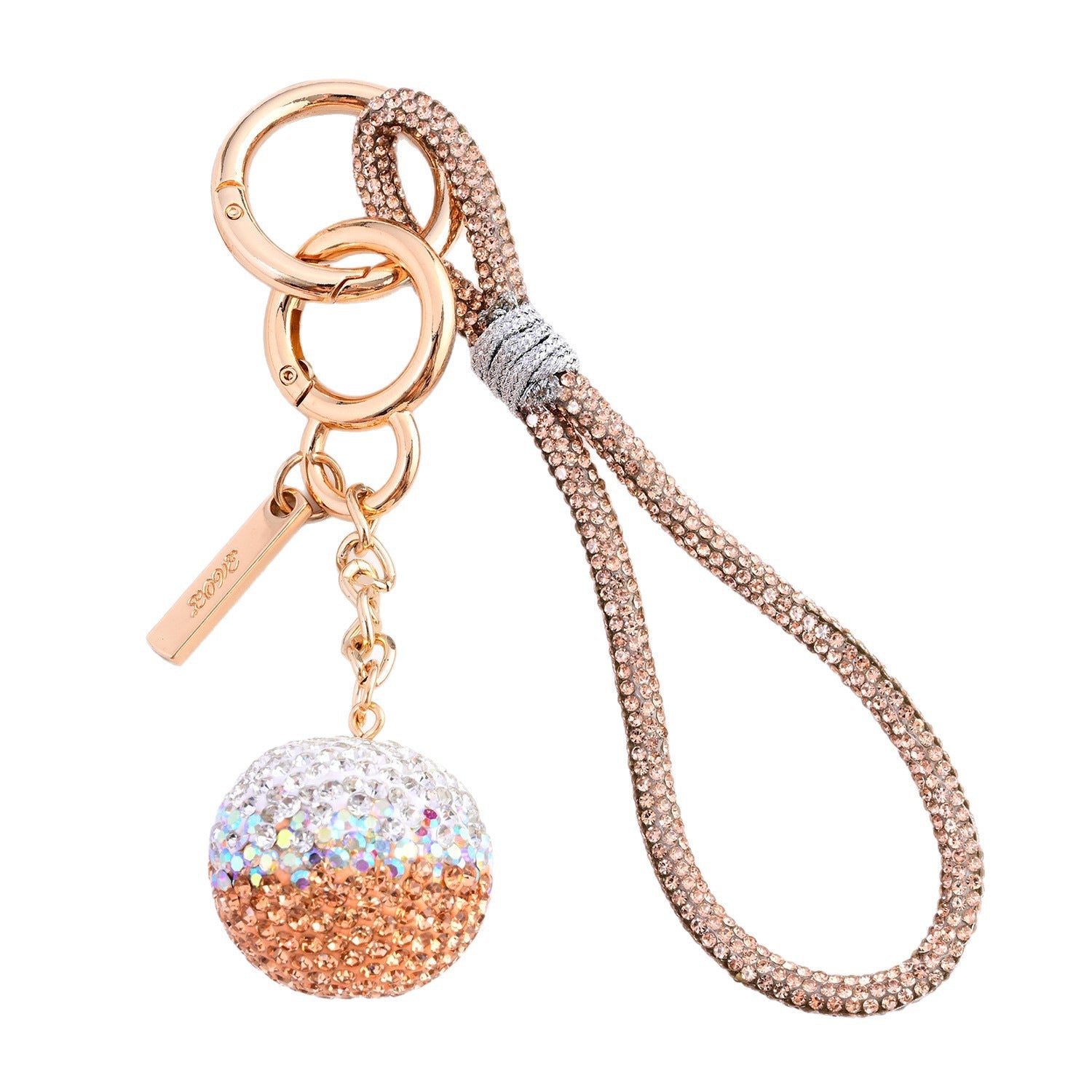 Wholesale Diamond-Encrusted Ball Keychain  Rhinestone Backpack Pendant