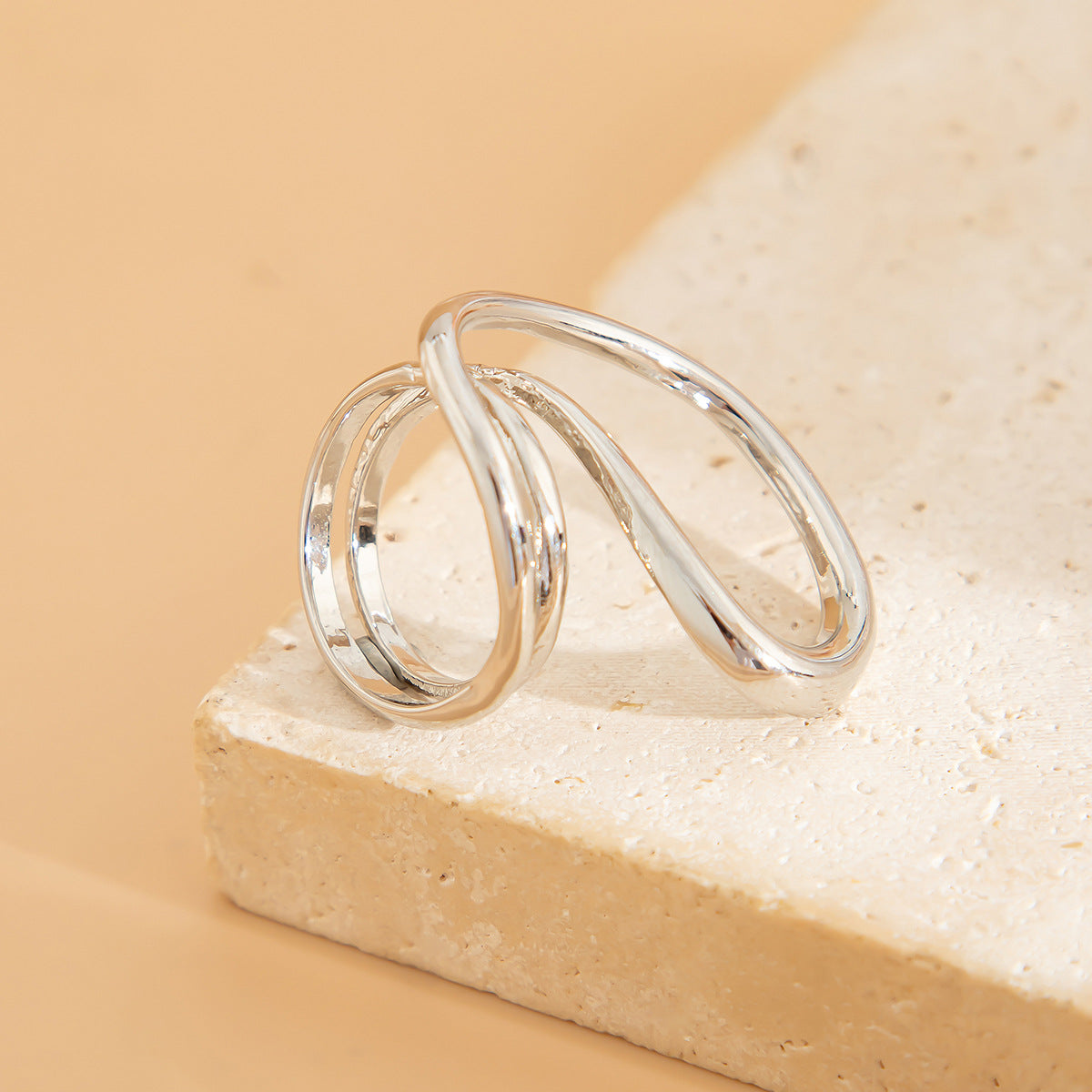 Wholesale Irregular Metallic Open Convex Bracelet Set