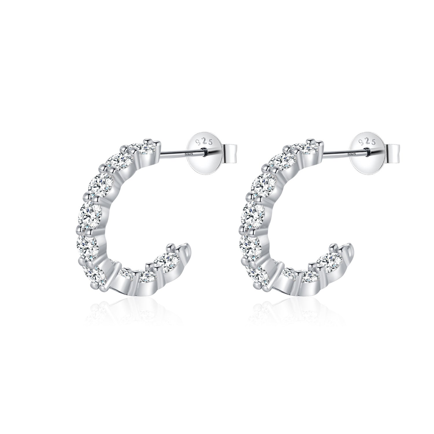 Wholesale  s925 Silver Light Luxury Fashion Full Circle Diamond C Earrings