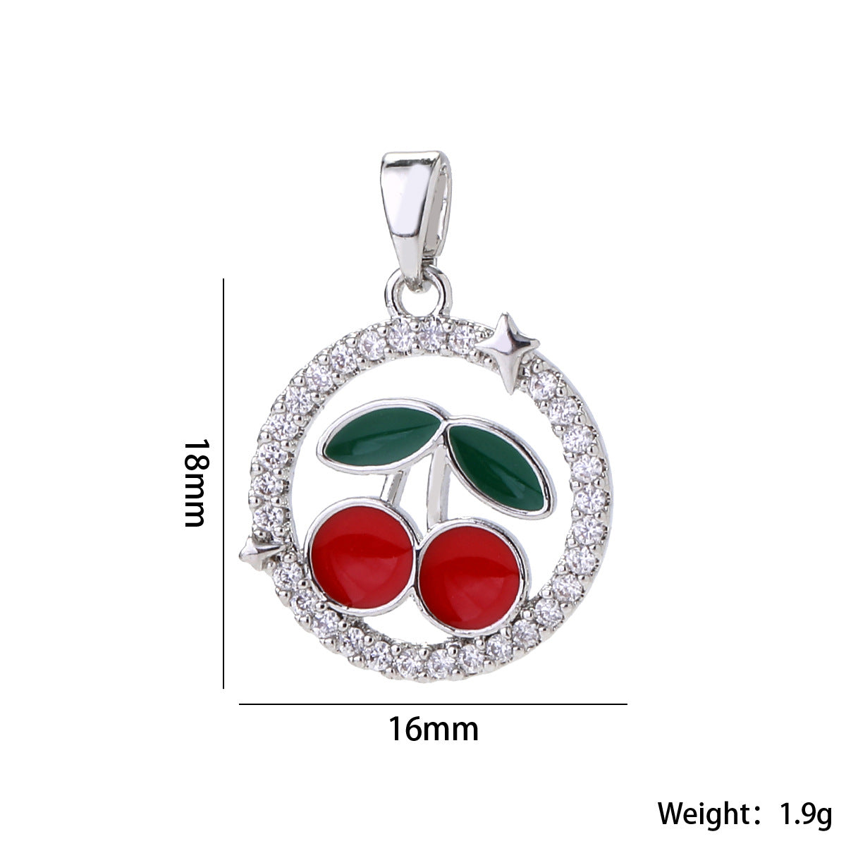 Wholesale 14K Gold Plated Brass Cherry Pendant Necklace Micro Set Zircon Fruit Choker Stylish Fashion Accessory For Women Gift