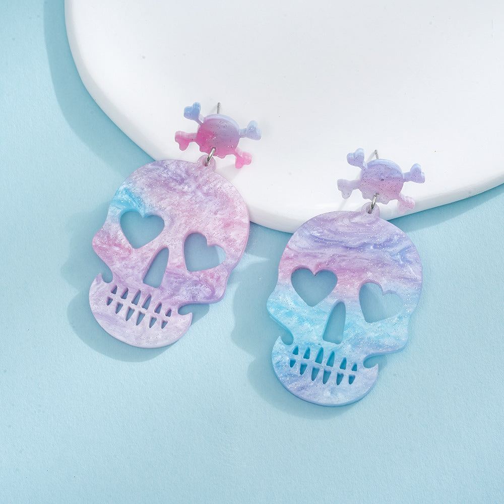 Wholesale Halloween Skull Acrylic Earrings ACC-ES-AnDao024