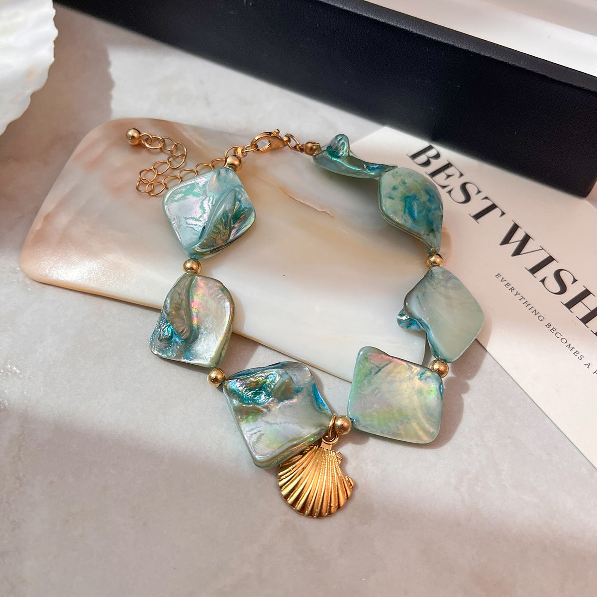 Wholesale Chic Blue Starfish Shell Bracelet For Women Vacation Jewelry Accessory