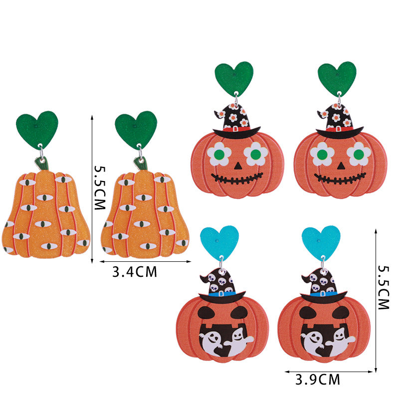 Wholesale Halloween pumpkin cat ghost earrings