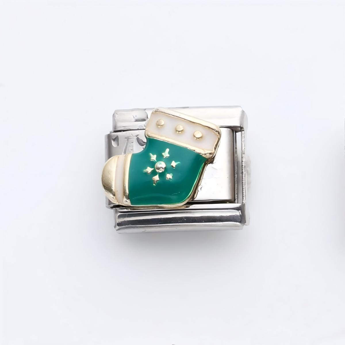 Wholesale 10pcs Italian Charm Bracelet 9mm DIY Splicing Christmas Series Stainless Steel Composable Bracelet