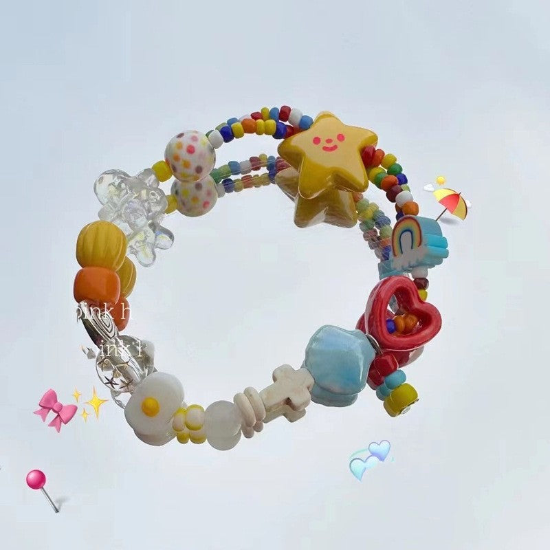 Wholesale Cute Dachshund Colorful Beaded Bracelet