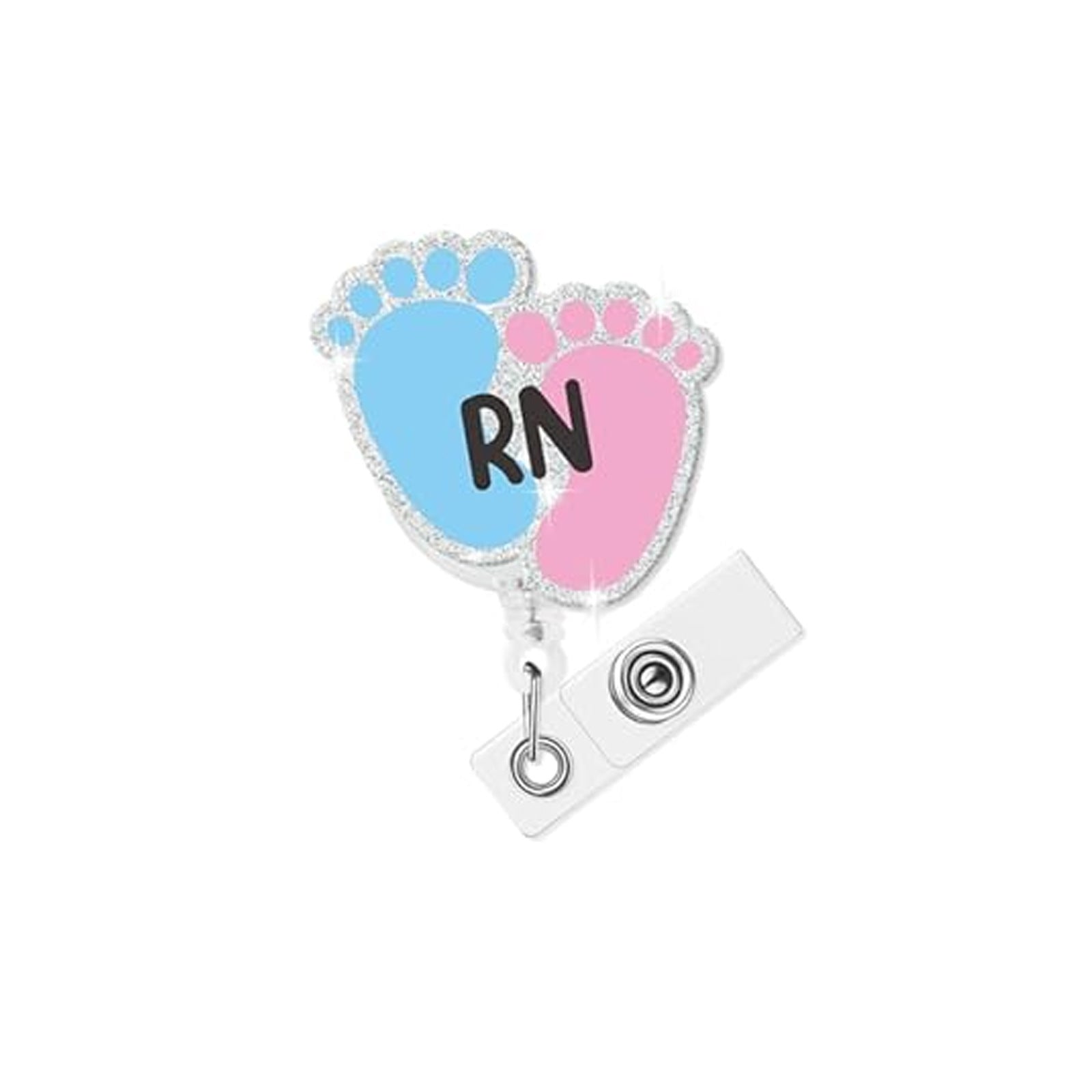 Wholesale Acrylic Retractable Badge Reel Baby Pattern for Nurse ID Card Holder Cute Gift