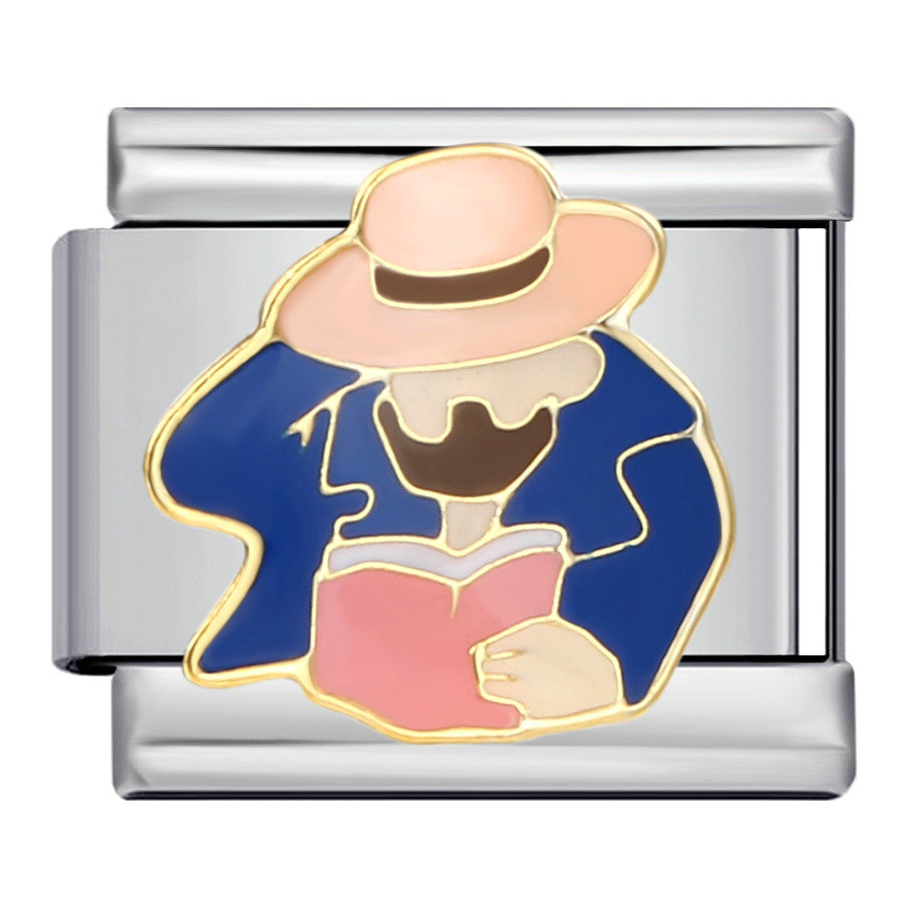 Wholesale American Cultural Elements Italian Module Bracelet Titanium Steel Welding Oil Dropping Bracelet Italian Modular