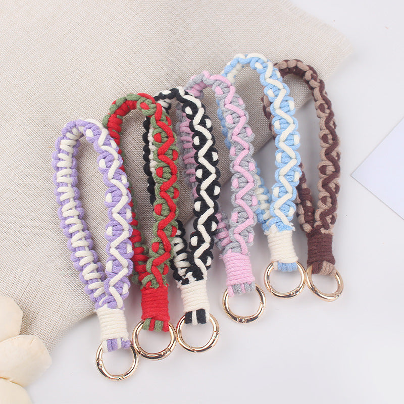 Wholesale hand-woven wrist strap keychain