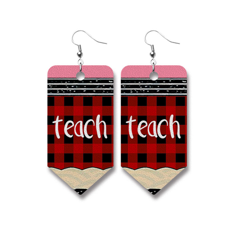 Wholesale 2 Pairs/Pack Christmas PU Leather Earrings ACC-ES-HY173