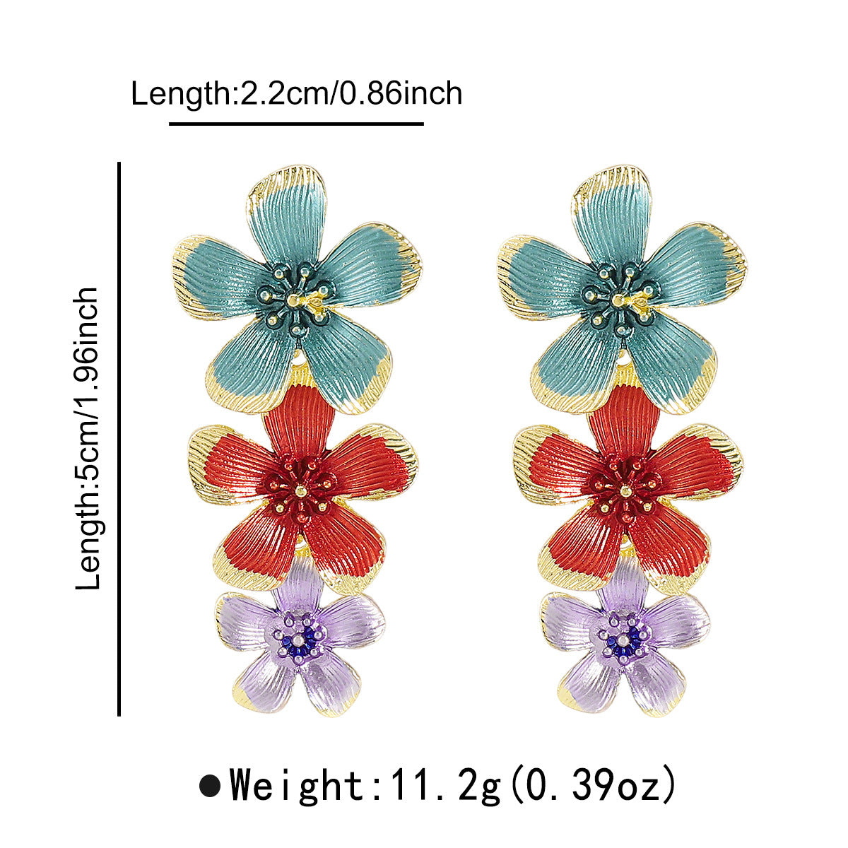 Wholesale enamel flower exquisite earrings