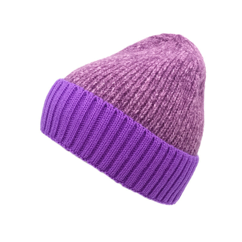 Wholesale  color matching jacquard autumn and winter knitted hat