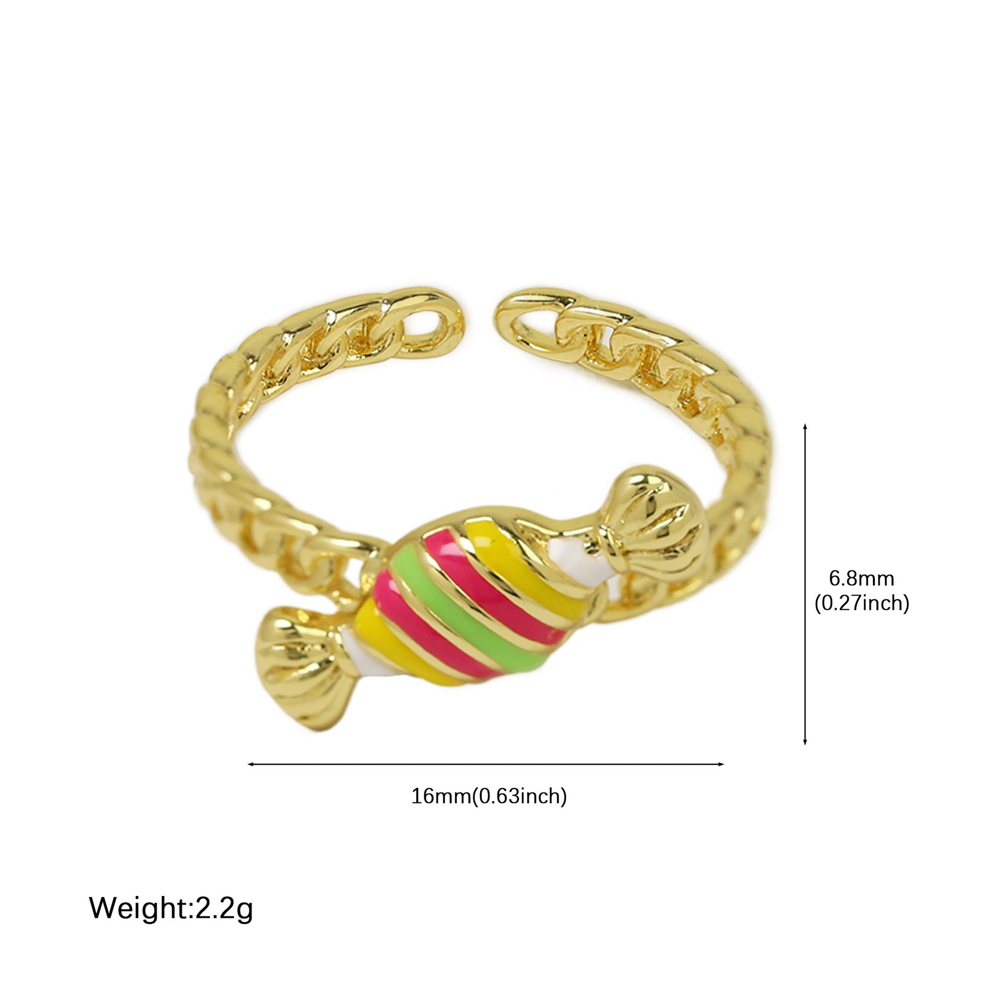Wholesale  color drop strawberry cherry ring