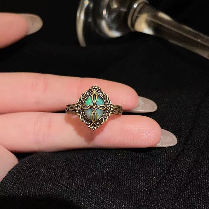 Wholesale Alloy Butterfly Sunflower Open Ring Retro Dark Style Women S Fashion Jewelry