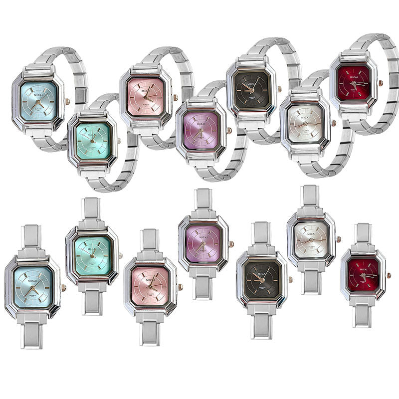 Wholesale Wine Red Square Modular DIY Quartz Watch for Women Fashion Accessory Gift