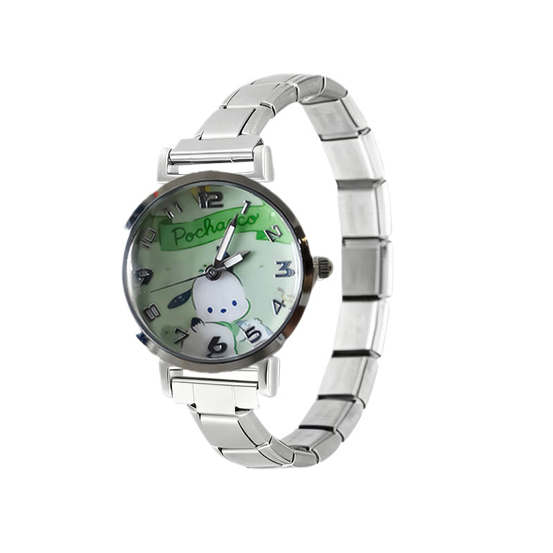 Wholesale Italian modular cartoon animation stainless steel strap student couple waterproof fashion women' s watch DIY disassembly wristwatch