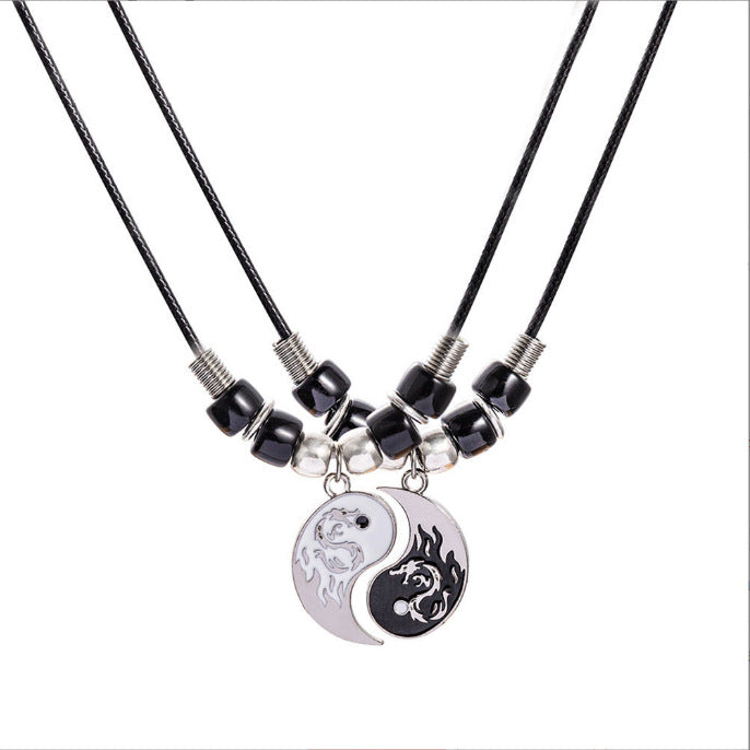 Wholesale Trendy Alloy Handmade Woven Couple Bracelet Set Taiji Bagua Design Gift Resale
