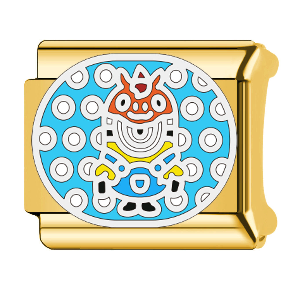 Wholesale Chinese Zodiac Animals 18K Gold Plated Stainless Steel Italian Cartoon DIY Minions Modular Bracelet Accessories