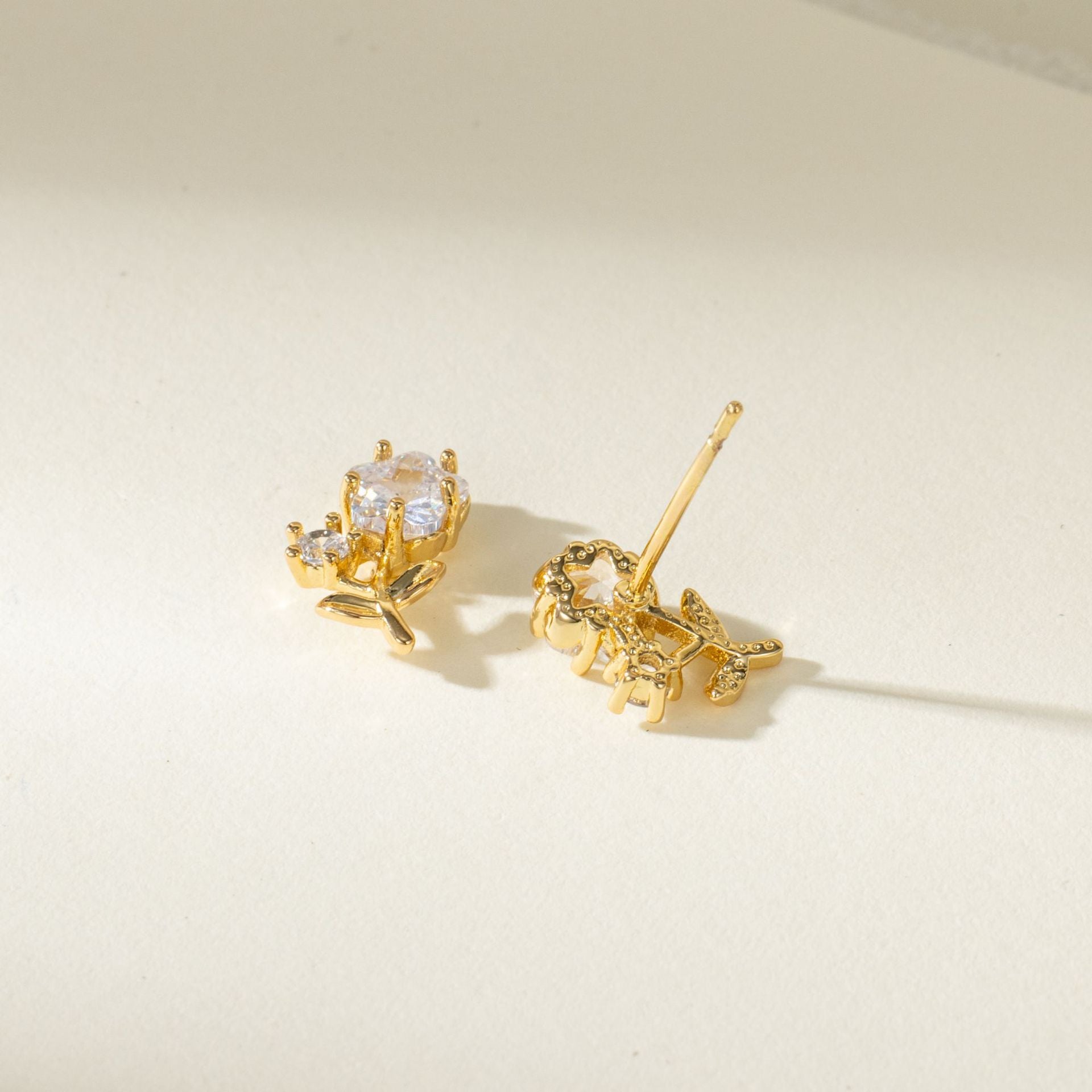 Wholesale  s925 silver needle flower earrings