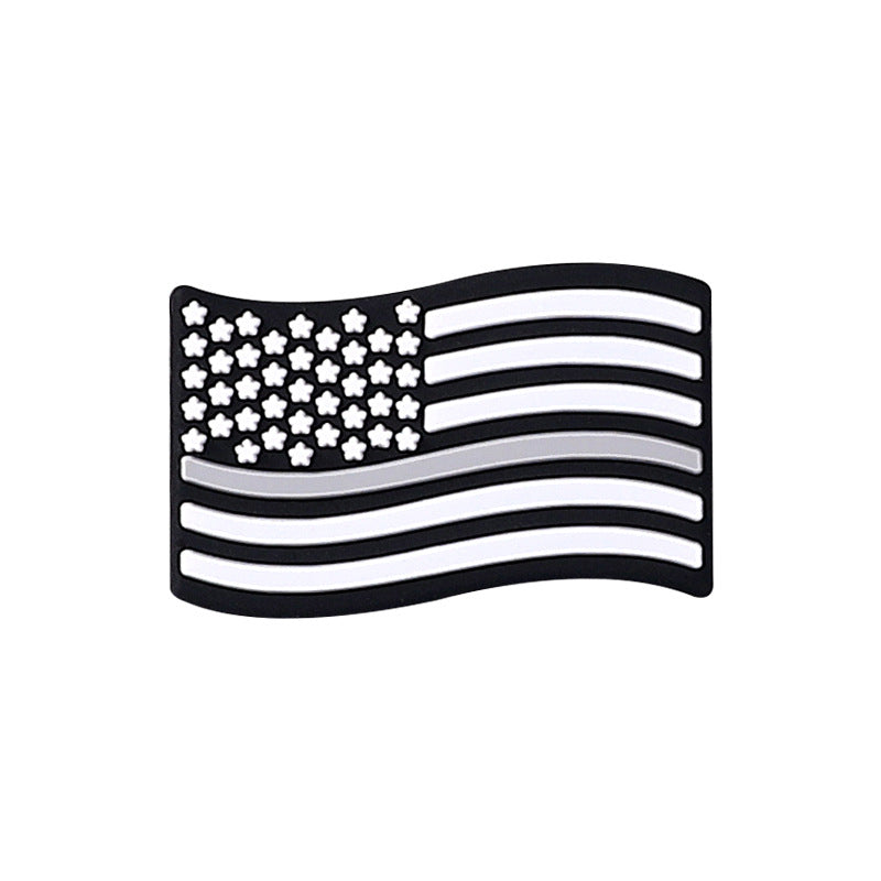 Wholesale 20pcs American Stars and Stripes Flag Silicone Beads Focal Beads DIY Bead Pen Accessories ACC-BDS-RongFa013