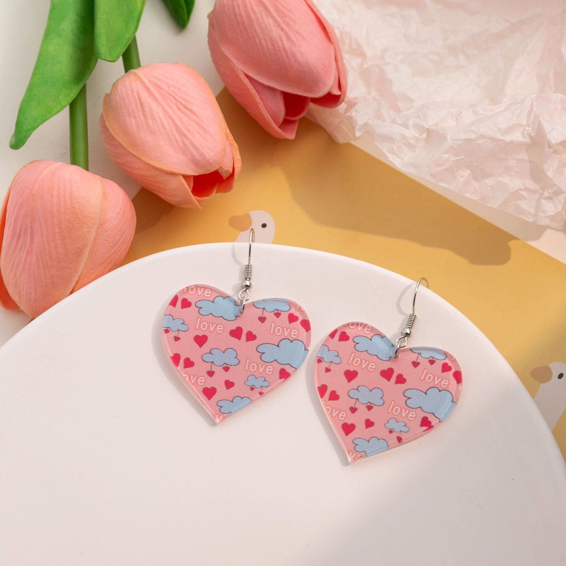 Wholesale  romantic Valentine's Day acrylic creative earrings