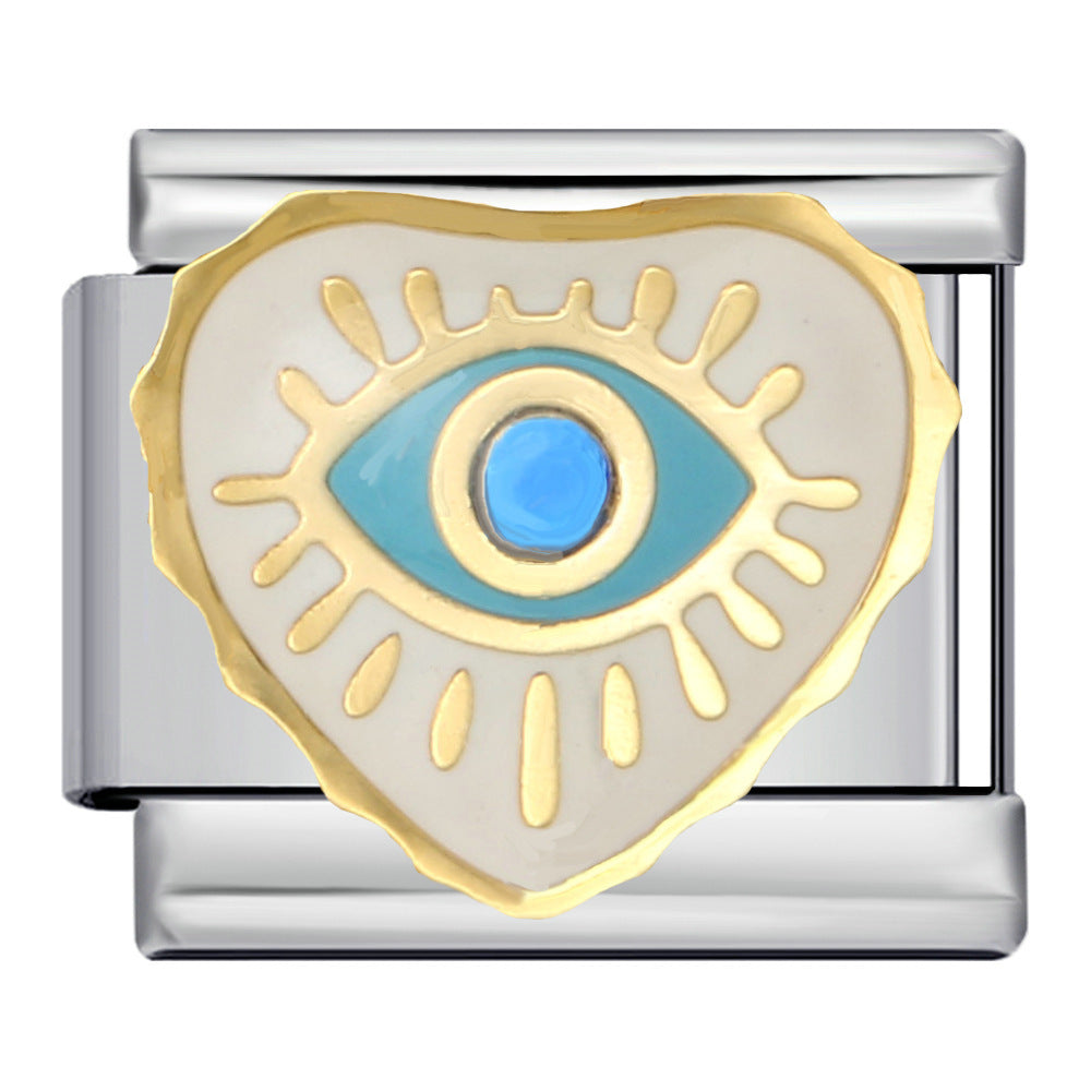 Wholesale Italian modular devil' s eye titanium steel welding dripping DIY   bracelet