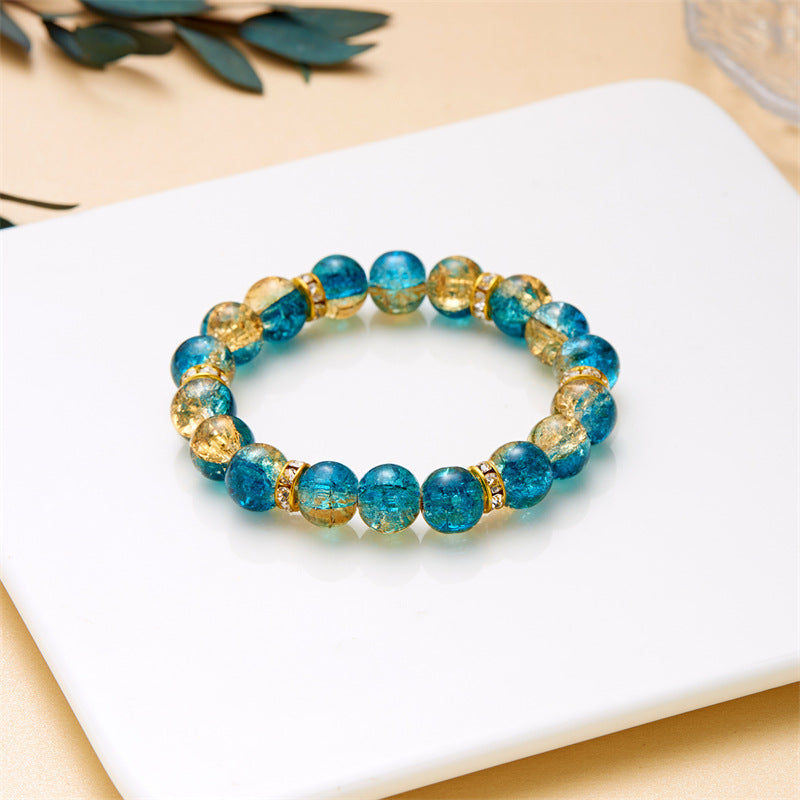 Wholesale colorful transparent glass flower beads bracelet
