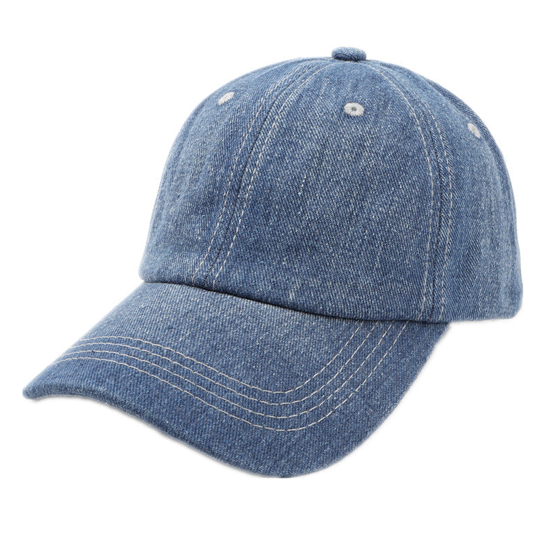 Wholesale Solid Color Plain Cotton Denim Baseball Cap ACC-HT-LueLan020
