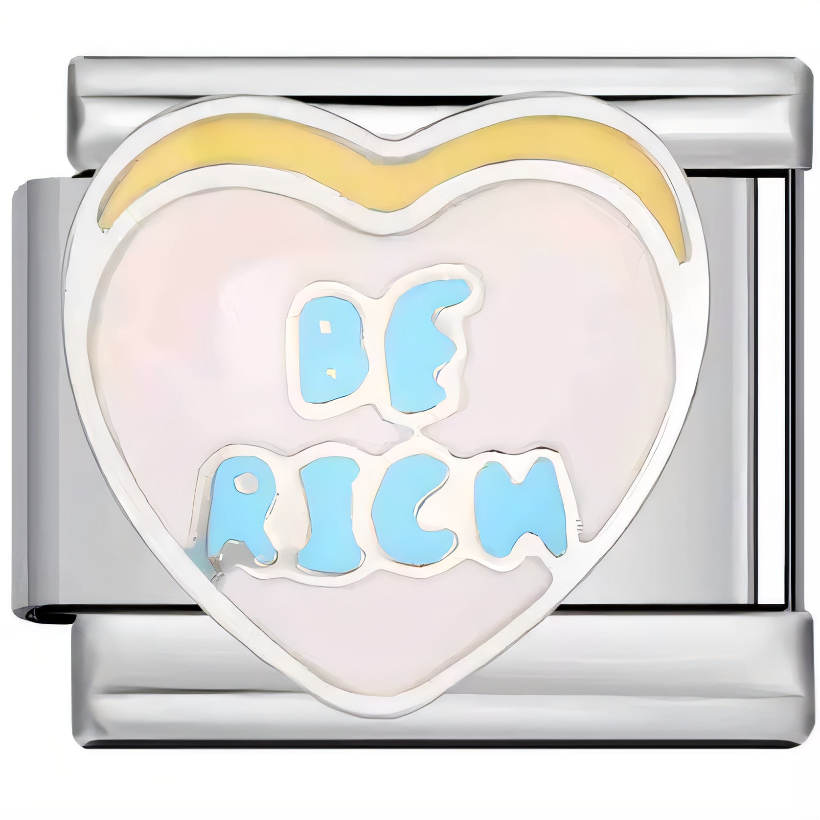 Wholesale  Italian Charm Bracelet 9mm DIY Cartoon Heart Letter   Creative Stainless Steel Composable Bracelet