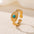 Wholesale Stainless Steel 18K Gold Open Turquoise Ring