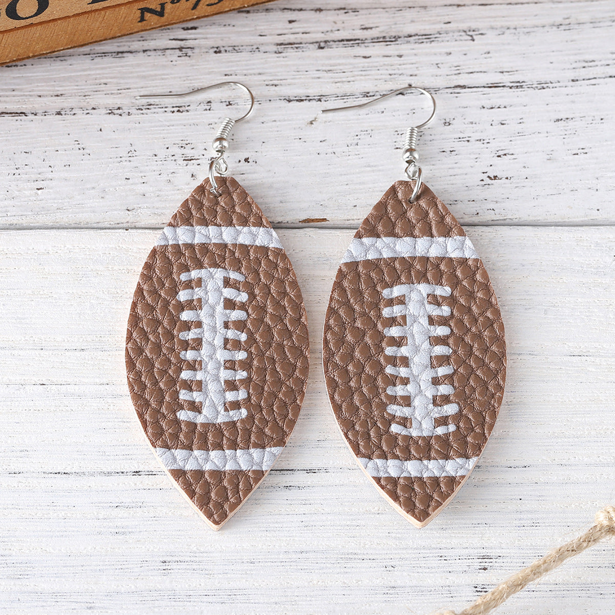 Wholesale Rugby PU double-sided rugby earrings