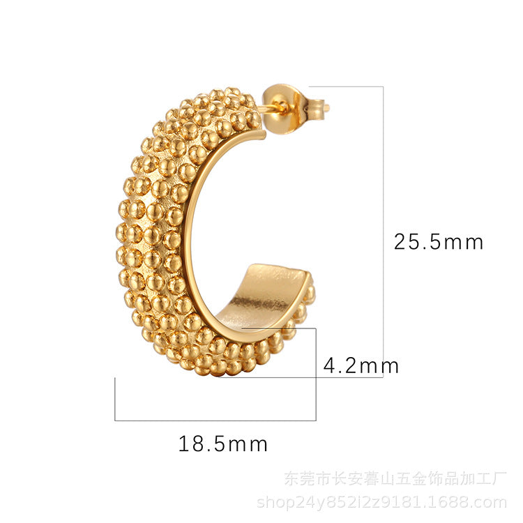 Wholesale  18K Gold Stainless Steel Earrings  Geometric  Irregular Earrings