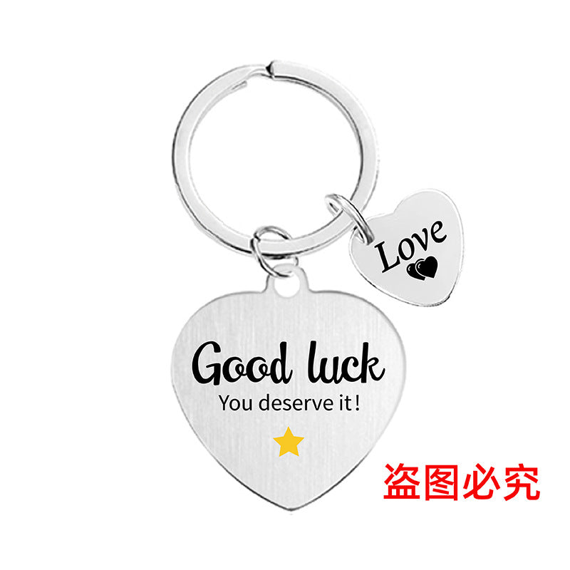Wholesale Heart Color Print Family Affection Inspirational Holiday Gift Metal Keychain Creative Keychain ACC-KC-Ganggu020