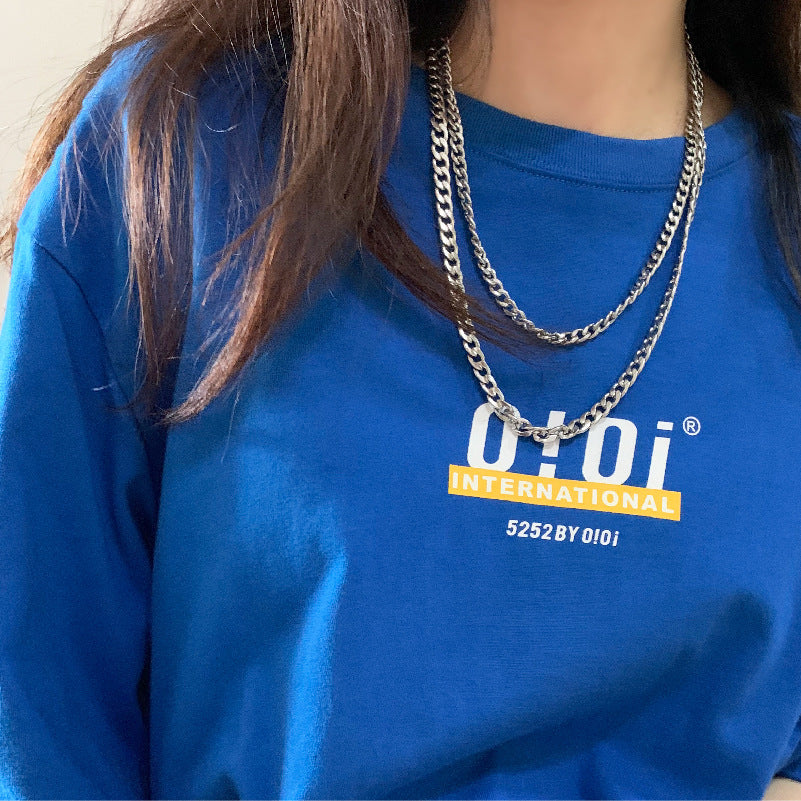 Wholesale Cuban chain men's  silver fashion titanium steel necklace