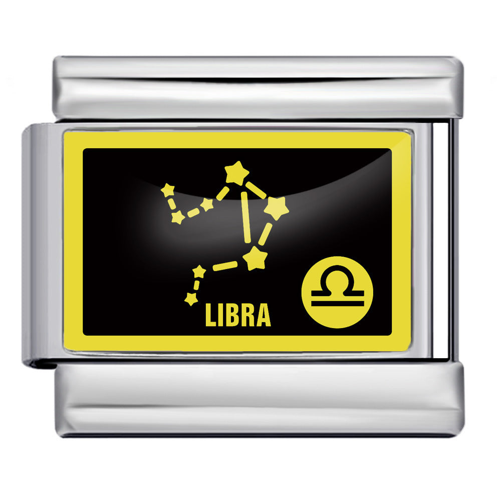 Wholesale Italian Charm Bracelet 9mm DIY Splicing 12 Constellation Series Stainless Steel Composable Bracelet