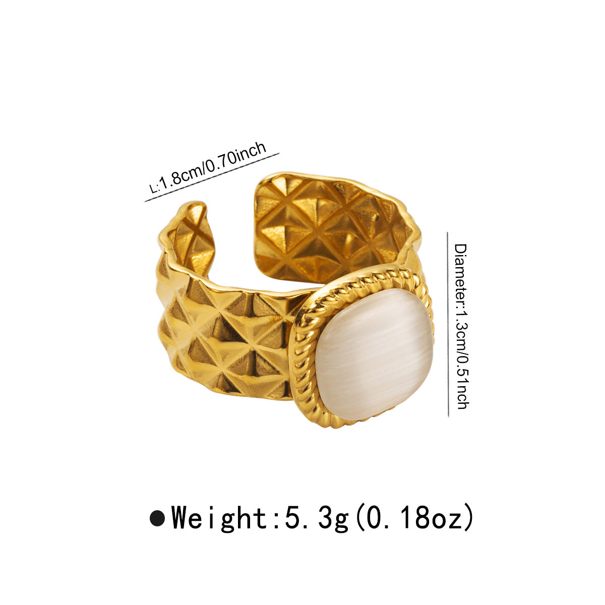 Wholesale Stainless Steel Vintage Ethnic Style Turquoise Natural Stone Shell Opening Ring