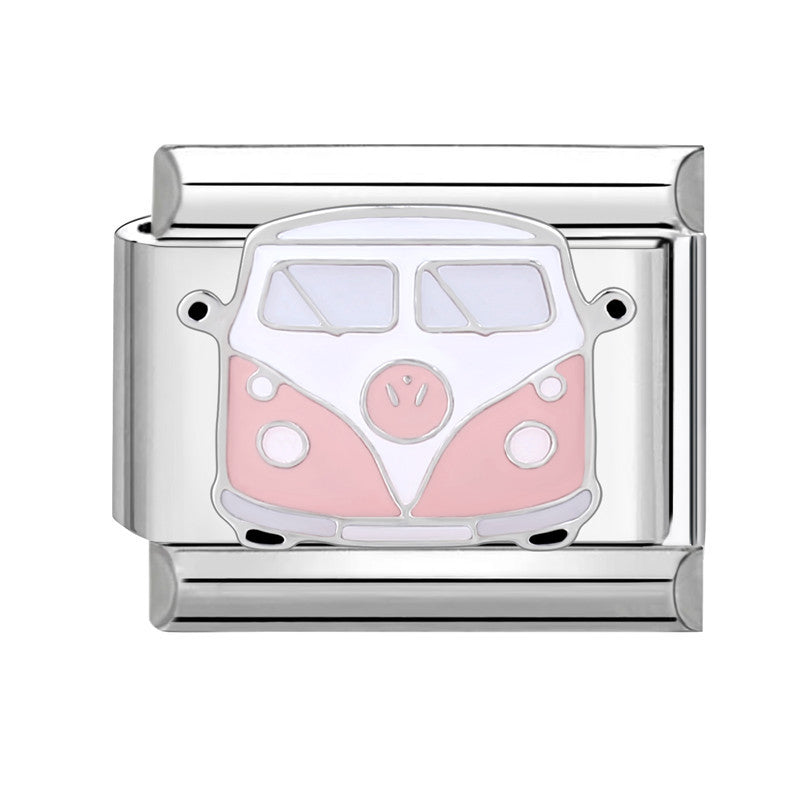 Wholesale Italian Charm Bracelet 9mm DIY Splicing Pink Green Series Titanium Steel Composable Bracelet