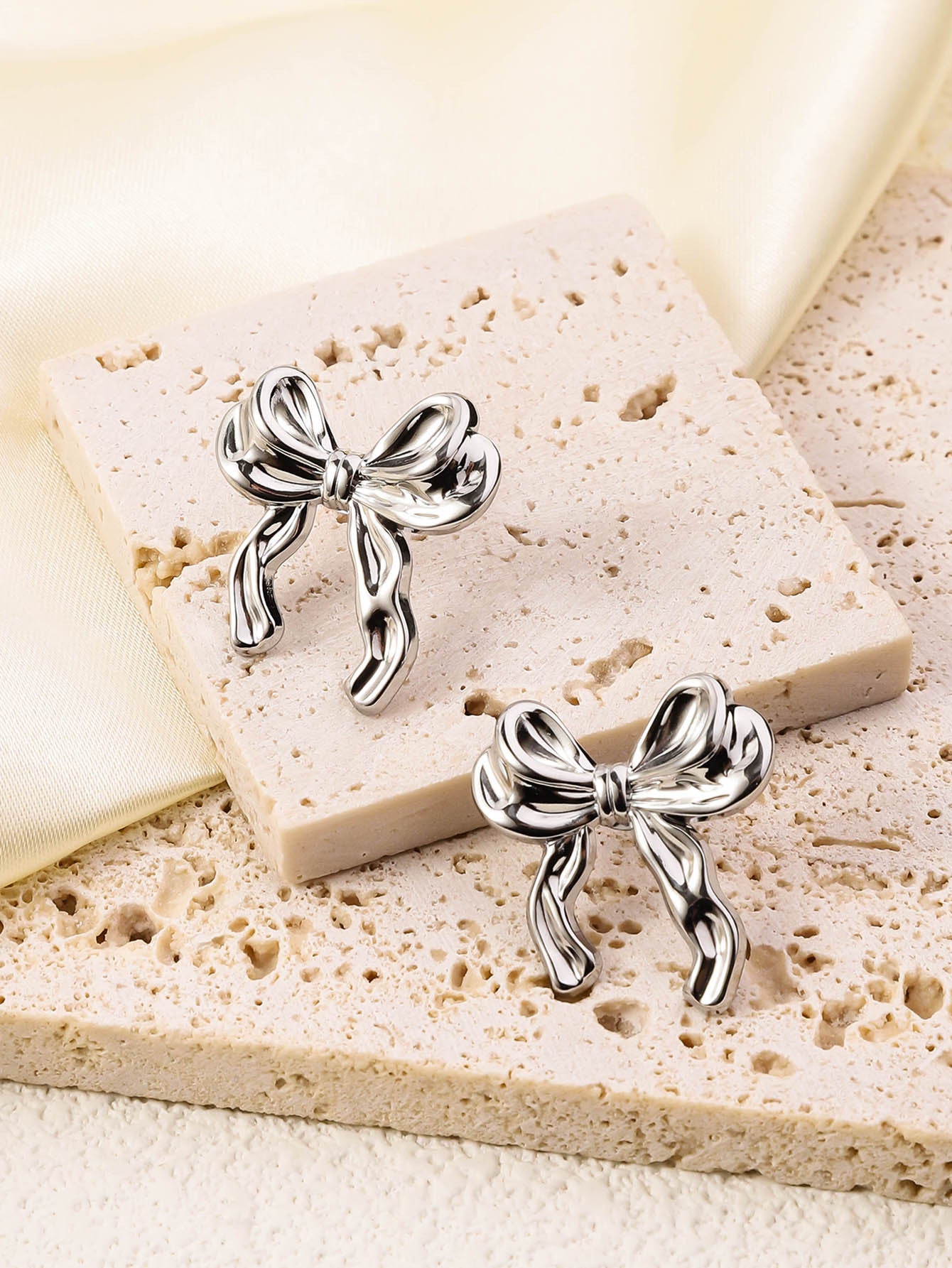 Wholesale Love Mirror Tassel Stainless Steel Earrings