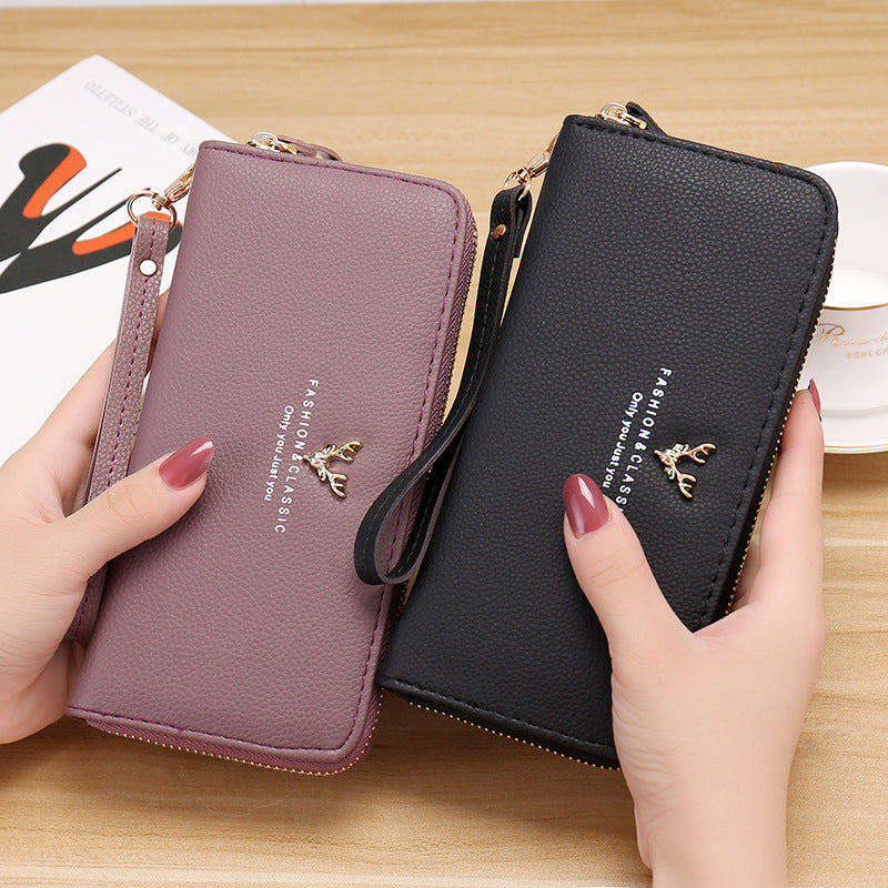 Wholesale long zipper lychee pattern wallet