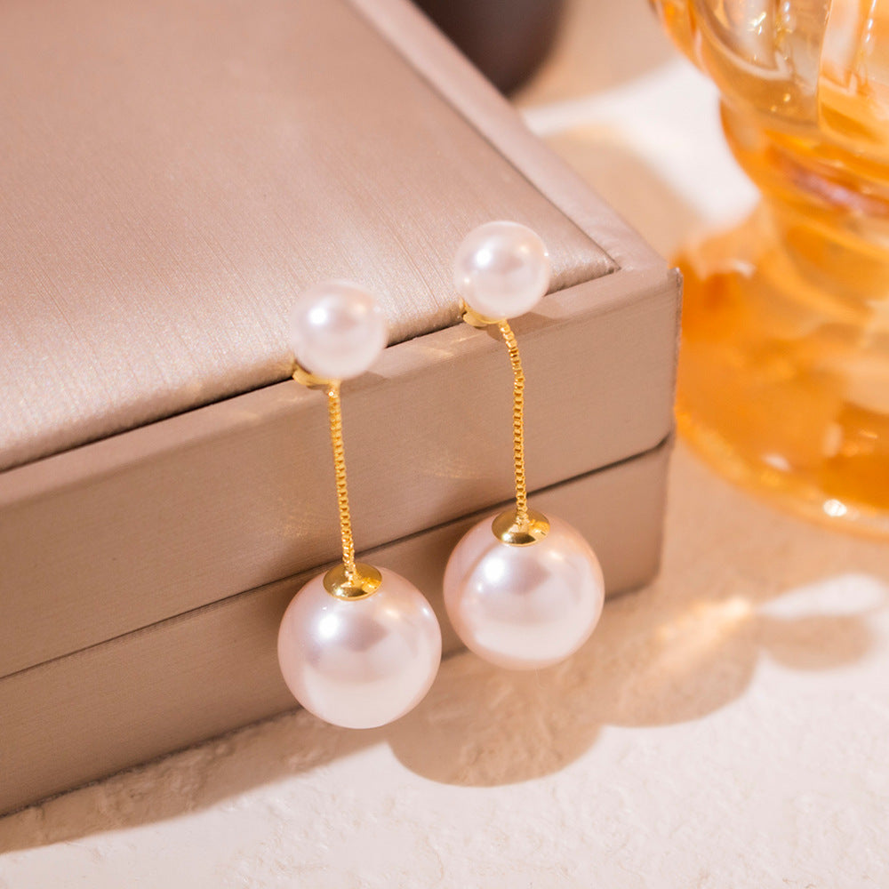 Wholesale long pearl tassel earrings  elegant earrings