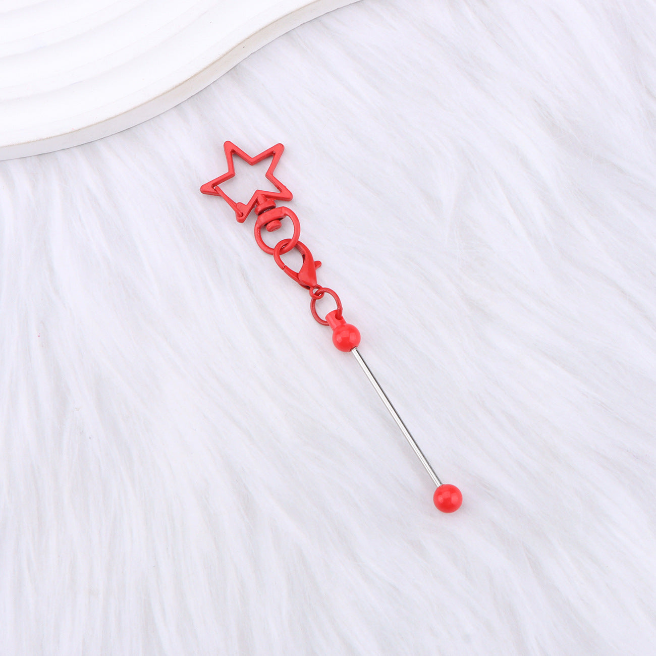 Wholesale Creative DIY  Five-Pointed Beadable  Keychain
