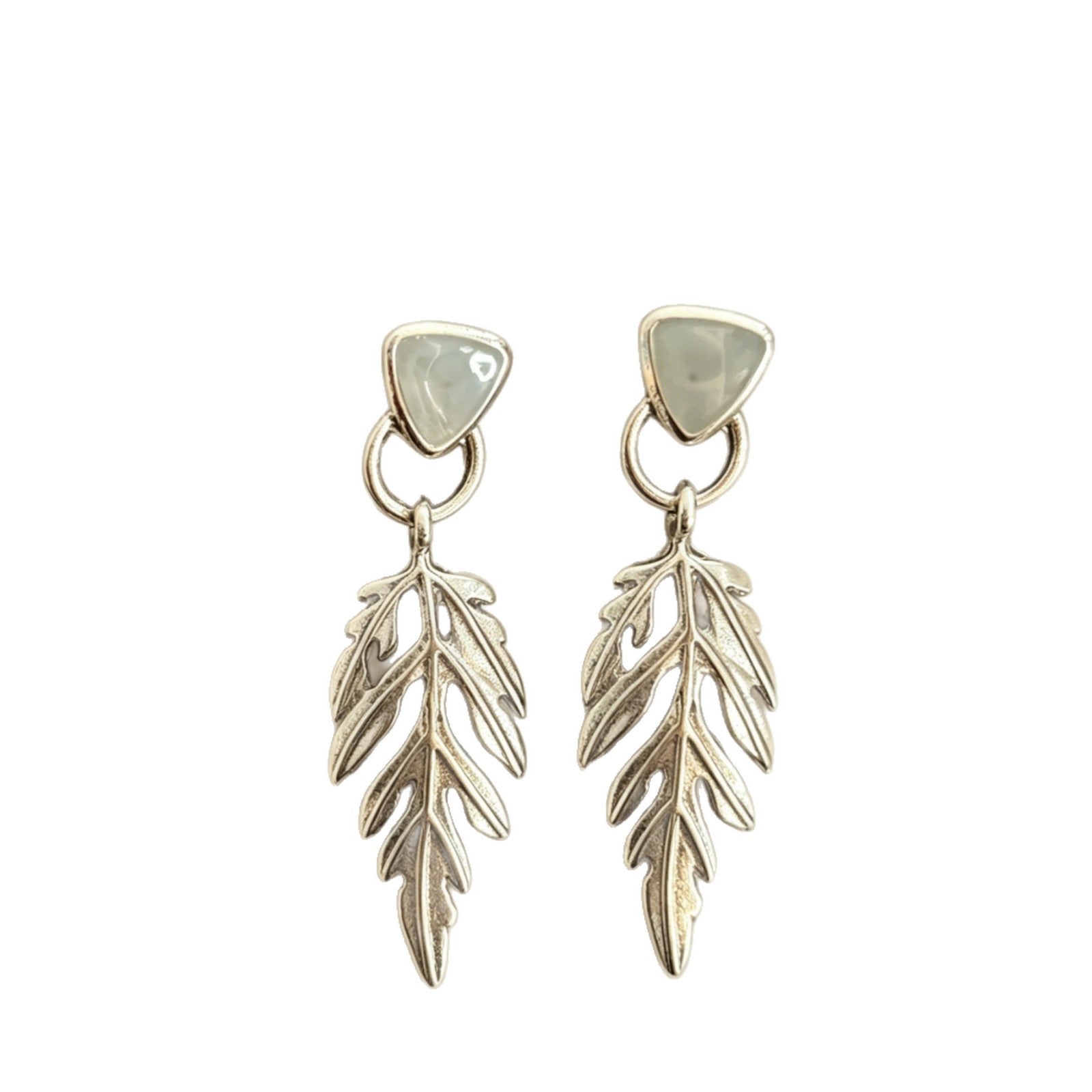 Wholesale Retro Distressed Silver Triangular Leaf Earrings - Eco-Friendly Alloy Jewelry Accessory for Party or Daily