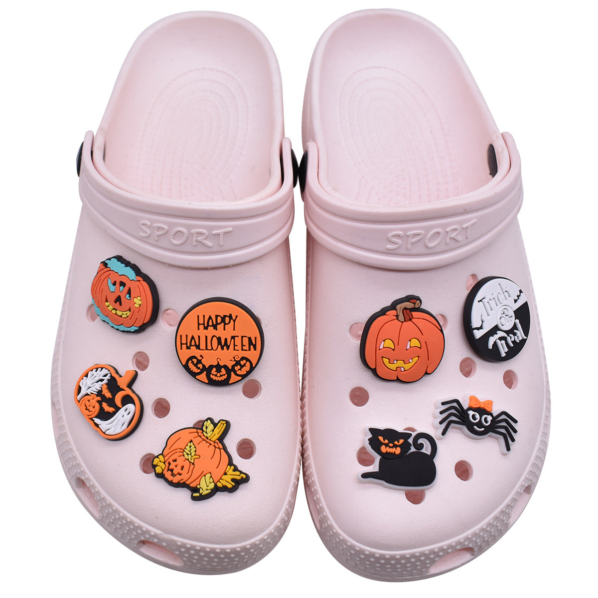 Random 100pcs Halloween Thanksgiving PVC Soft Rubber Shoe Buckle Decoration ACC-SC-RYY066